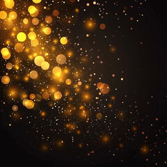 Fototapeta premium Abstract festive background with golden bokeh light 