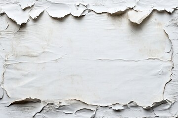 Fototapeta premium Old ripped torn blank and white posters textures backgrounds grunge creased crumpled paper vintage collage placards empty space text , ai
