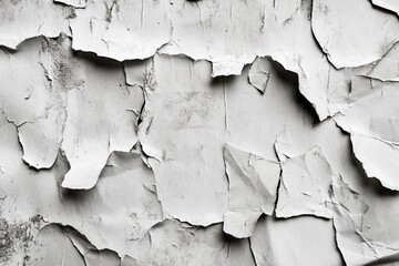 Obraz premium Old ripped torn blank and white posters textures backgrounds grunge creased crumpled paper vintage collage placards empty space text , ai