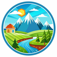 landscape icon art vector