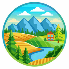 landscape icon art vector