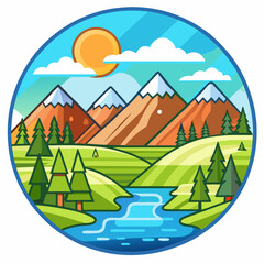 landscape icon art vector