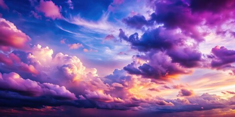 Fototapeta premium Atmospheric purple and blue sky cloud background, atmospheric, purple, blue, sky, cloud, background, dramatic, celestial