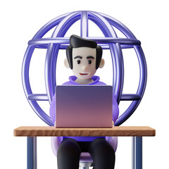 Freelance Digital Nomad 3D Illustration