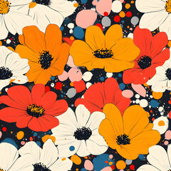 Beautiful seamless floral patterns for fabric and wallpaper, vintage floral patterns, seamless botanical patterns, colorful seamless floral backgrounds for fabric printing.