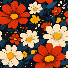 Beautiful seamless floral patterns for fabric and wallpaper, vintage floral patterns, seamless botanical patterns, colorful seamless floral backgrounds for fabric printing.
