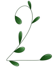 Green leaves on numbers