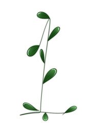 Green leaves on numbers