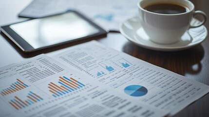 High-Angle Financial Workspace