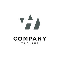 Letter W H negative space logo icon