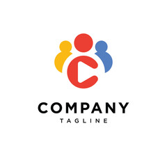 Playing people logo icon vector