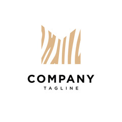 Wood letter M logo icon vector
