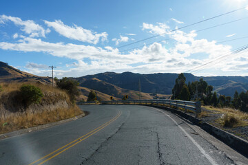 Fototapeta premium road on top of the mountains 