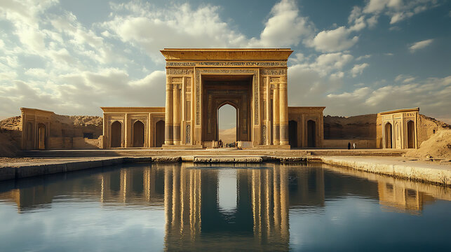 Hyper-realistic ancient Persian architecture