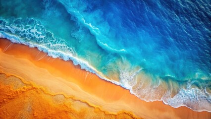 Blue and orange gradient ocean beach top view Summer background, ocean, beach, gradient, top view, summer, background