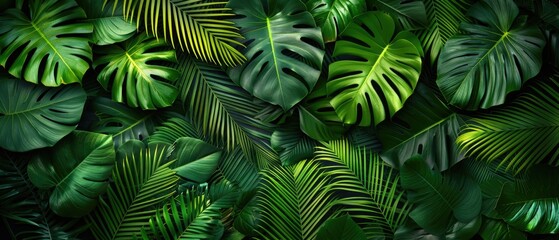 A Lush Tapestry of Tropical Leaves