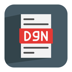 Dgn document file flat icon. Minimalist file icons suitable for web and mobile applications.