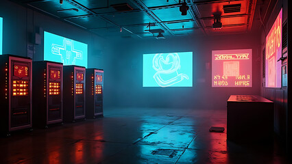 Cyberpunk server room