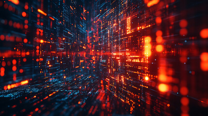 Obraz premium Abstract technology big data background concept. Artificial intelligence tech.