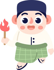  Cute Muslim Ramadhan Character Illustration