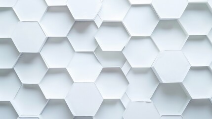 Naklejka premium A textured pattern of white hexagonal tiles arranged in a honeycomb structure.