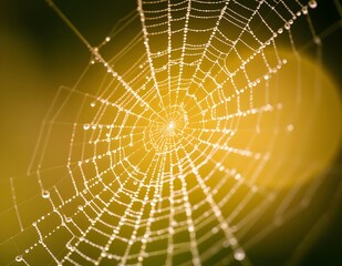 spider web with dew drops