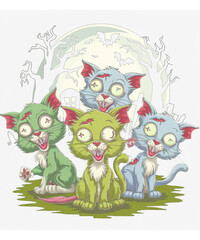 Purranormal Cativity: Funny Horror Movie-Inspired Kitten Graphics - The Meow Exorcist & Zombie Kitten Apocalypse Art