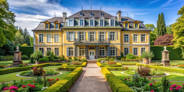 Historic villa surrounded by lush gardens in Bonn, Germany, Villa, Balg, Bonn, Germany, historic, architecture, landmark