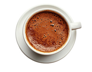 Obraz premium Top view of hot chocolate on transparent background.