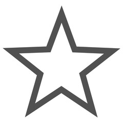 Star icon with bold outline isolated on white background.