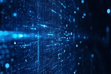 Abstract blue background data technology glowing lines , ai 