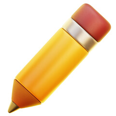 Yellow Pencil 3D Illustration