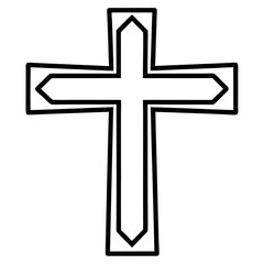 Minimalist Christian Cross art vector Design