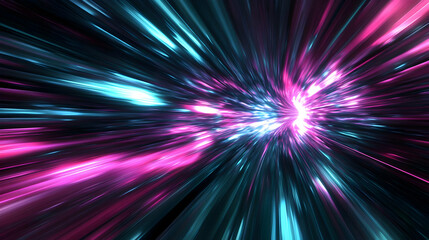 Abstract Light Speed Tunnel Futuristic Neon Background