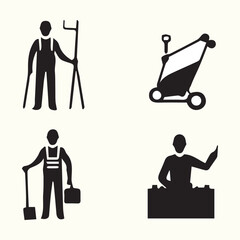 Creative Collection Of Working people  labor day with Tools_1