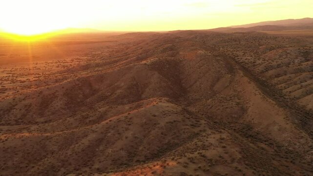 Aerial shot of a small section of the San Andreas Fault to the North West of Los Angeles