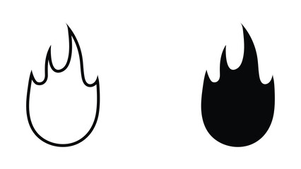 Fire icon symbol vector with editable stroke and fill