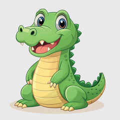 Fototapeta premium a cute crocodile vector art