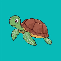 a cute turtle vector art