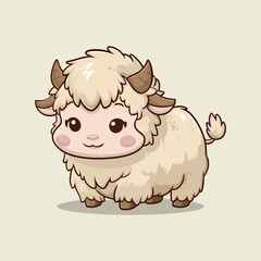 Cartoon bison on a white background