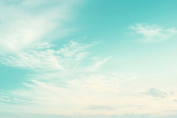 Obraz premium Summer blue sky cloud gradient light white background. Beauty clear cloudy in sunshine calm bright winter air bacground. Gloomy vivid cyan landscape in environment day horizon skyline view spring , ai