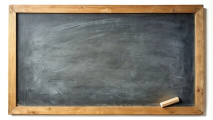An old chalkboard with chalk marks and eraser crumbs