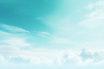Summer blue sky cloud gradient light white background. Beauty clear cloudy in sunshine calm bright winter air bacground. Gloomy vivid cyan landscape in environment day horizon skyline view spring , ai