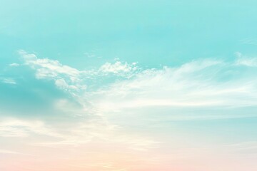 Obraz premium Summer blue sky cloud gradient light white background. Beauty clear cloudy in sunshine calm bright winter air bacground. Gloomy vivid cyan landscape in environment day horizon skyline view spring , ai