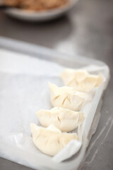 Chinese traditional food: making dumplings