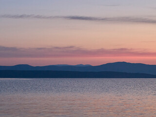 A pink sunrise in Rogac, on Salta Island, Croatia