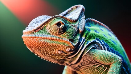 Obraz premium Verde Veil: A Study in Chameleon Elegance