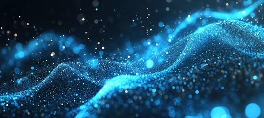 Abstract Blue Particles Background