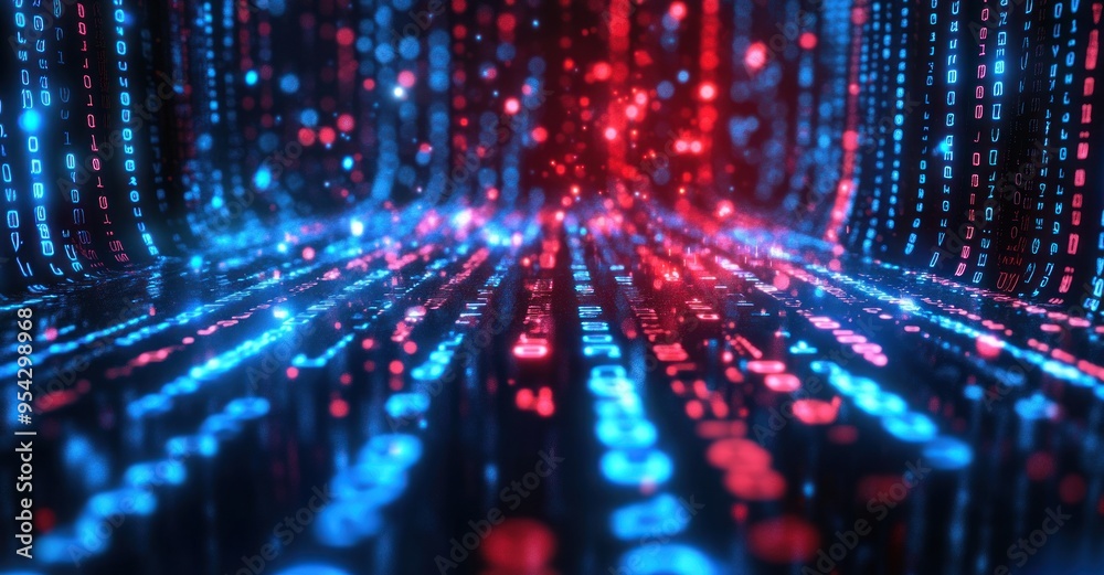 Poster binary code flow