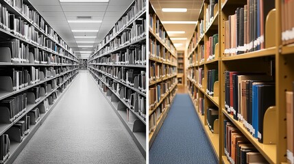 Obraz premium Bookshelf in a Library